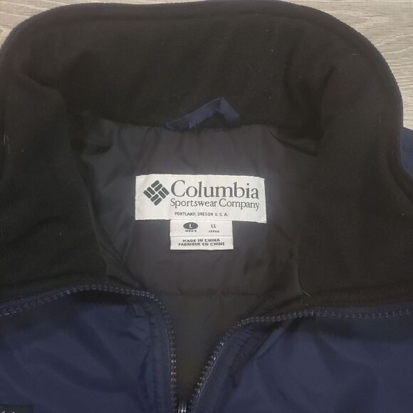 Columbia Long Sleeve Nylon Jacket Model #SM5130 Mens Size Large Navy Blue - Picture 3 of 6